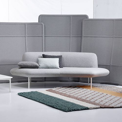 Modernes Sofa - OPENEST FEATHER - Haworth Europe - Stoff / grau / blau