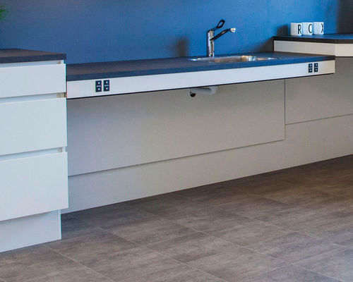 Stahl-Arbeitsplatte - FLEXIELECTRIC - Ropox A/S - für Küche / grau / blau