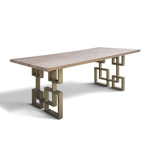 Moderner Esstisch - HUDSON - Ecomatrix SRL - Eiche / Gestell aus bemaltem Stahl / rechteckig