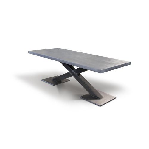 Moderner Esstisch - X-RAY - Ecomatrix SRL - Eiche / geöltes Holz / Gestell aus bemaltem Stahl