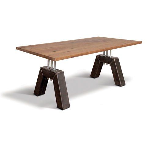Industriedesign-Tisch - DETROIT - Ecomatrix SRL - Eiche / geöltes Holz / Gestell aus Stahl