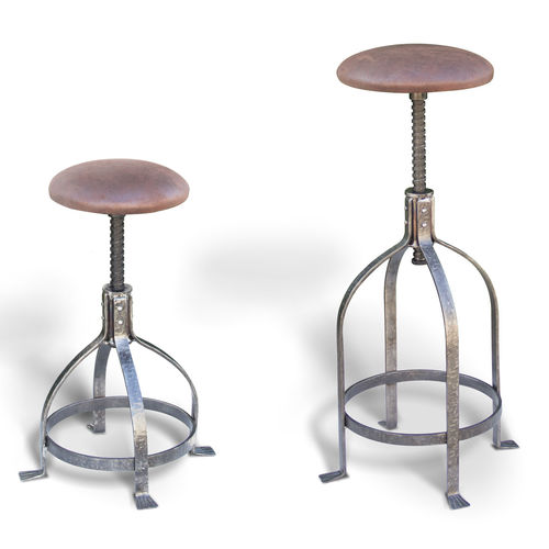 Klassischer Barhocker - PIANO - Ecomatrix SRL - Gestell aus Schmiedeeisen / Polster / höhenverstellbar