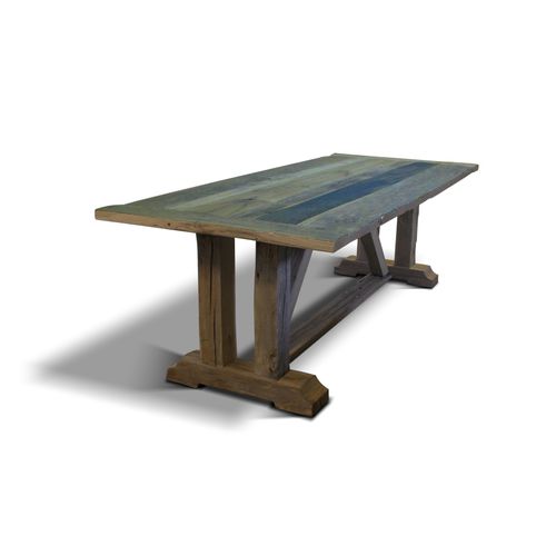Tisch / rustikaler Stil - CROSSROAD - Ecomatrix SRL - Eiche / Kiefer / Gestell aus Eiche