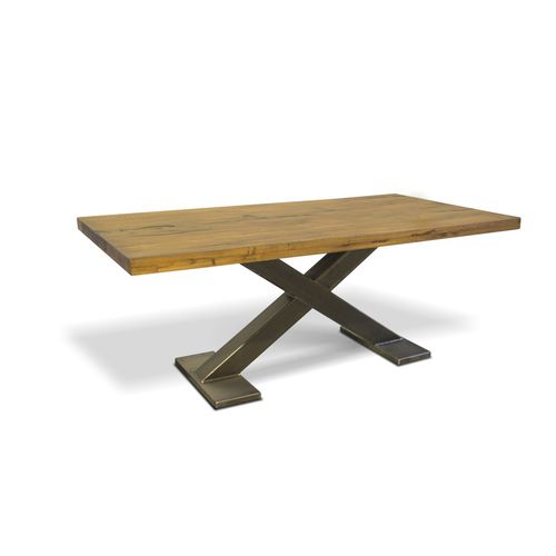 Moderner Tisch - X-RAY SHORT - Ecomatrix SRL - Eiche / Gestell aus bemaltem Stahl / rechteckig