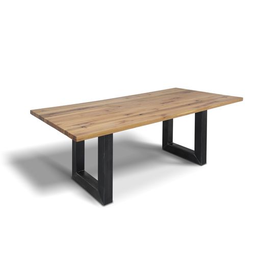 Moderner Tisch - UPPSALA - Ecomatrix SRL - Eiche / geöltes Holz / Gestell aus Stahl