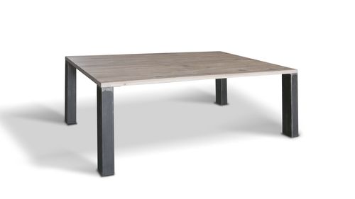Moderner Tisch - LEO 10 - Ecomatrix SRL - Eiche / Gestell aus Stahl / Gestell aus bemaltem Stahl