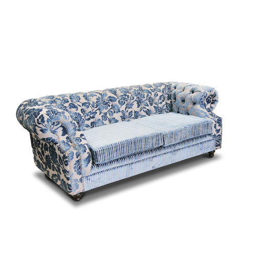 Chesterfield-Sofa - Ecomatrix SRL - Stoff / blau / Zweisitzer