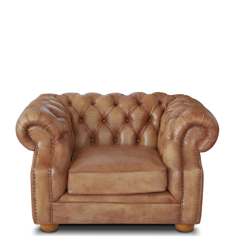 Chesterfield-Sessel - Ecomatrix SRL - Leder / grau / schwarz