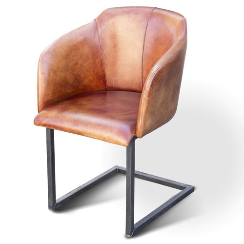 Moderner Stuhl - SHELL INDUCHAIR - Ecomatrix SRL - für den Innenraum / Leder / Gestell aus Stahl