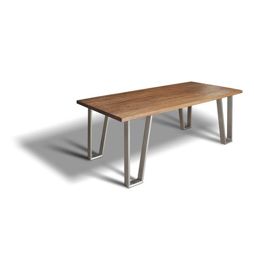 Moderner Tisch - HARPER - Ecomatrix SRL - Eiche / Gestell aus rostfreiem Edelstahl / rechteckig