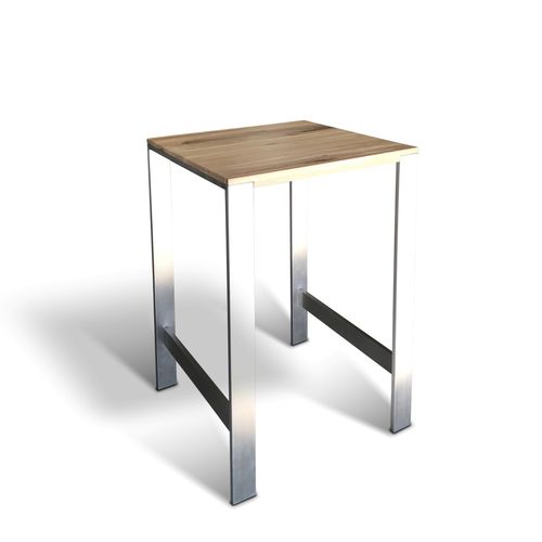 Moderner Stehtisch - GEORG - Ecomatrix SRL - Eiche / Gestell aus rostfreiem Edelstahl / quadratisch
