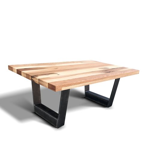 Moderner Couchtisch - ADRIANO - Ecomatrix SRL - Eiche / Gestell aus bemaltem Stahl / rechteckig