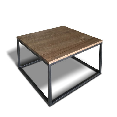 Moderner Couchtisch - CUBE - Ecomatrix SRL - Eiche / Gestell aus bemaltem Stahl / rechteckig