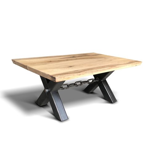 Moderner Couchtisch - KETTE - Ecomatrix SRL - Eiche / Gestell aus Stahl / Gestell aus bemaltem Stahl
