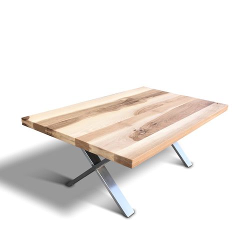Moderner Couchtisch - XAVIER - Ecomatrix SRL - Eiche / Gestell aus Stahl / Gestell aus bemaltem Stahl
