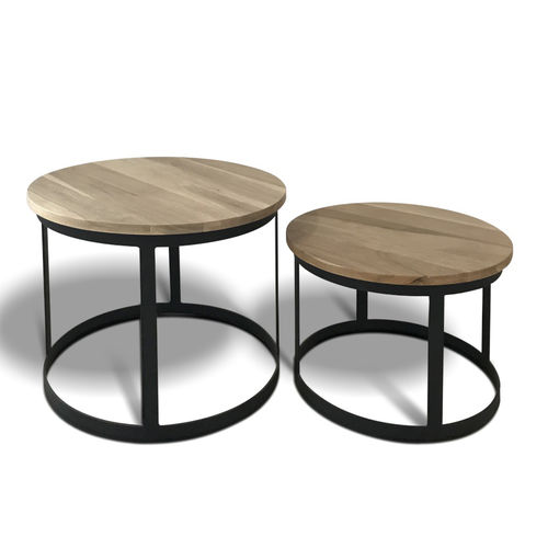 Moderner Couchtisch - LODGY - Ecomatrix SRL - Eiche / Gestell aus Stahl / Gestell aus bemaltem Stahl
