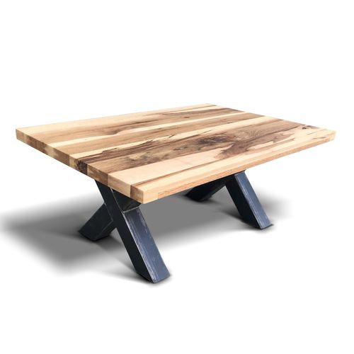 Moderner Couchtisch - XERXES - Ecomatrix SRL - Eiche / Gestell aus Stahl / Gestell aus bemaltem Stahl