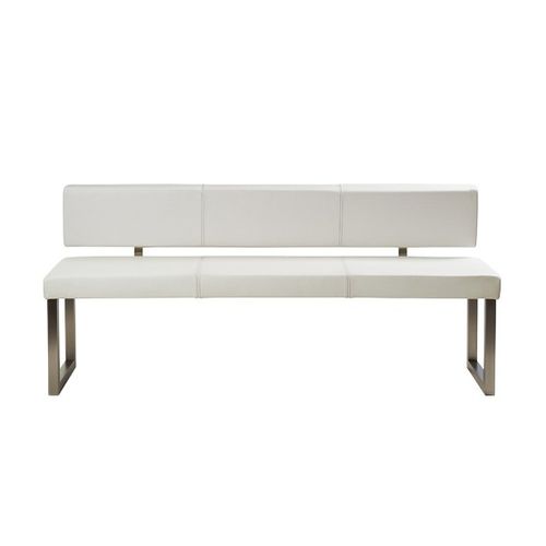 Moderne Polsterbank - SD POLSTER 06 - Schulte Design GmbH - Leder / Edelstahl / mit Rückenlehne