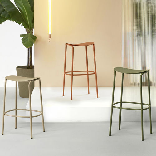 Moderner Barhocker - Trick - SCAB GIARDINO SPA - Eiche / Stoff / Blech