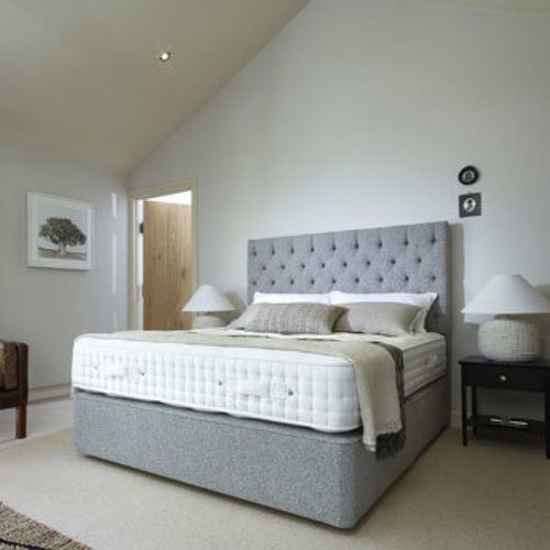 Doppelbett-Matratze - Jasmine 9,500 - HARRISON SPINKS - Taschenfederkern / Viskose / weiß