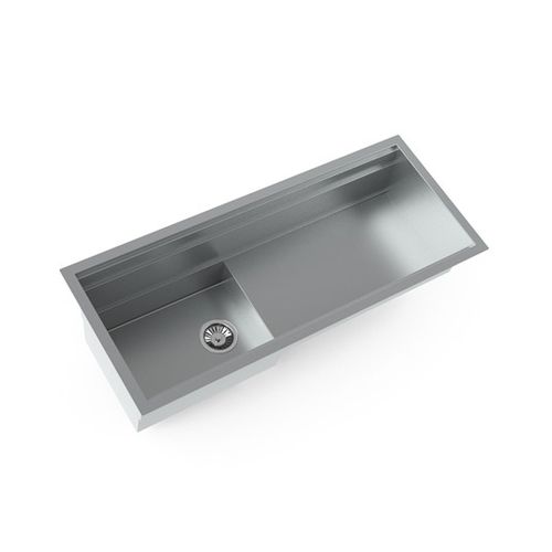 Einbeckenspüle - NEWORK L1100 P - STEEL TIME SRL - mit Abtropffläche / Edelstahl / einbaufähig