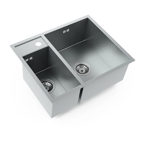 Doppelbeckenspüle - PROFILE L542 DR - STEEL TIME SRL - ohne Abtropffläche / Edelstahl / einbaufähig