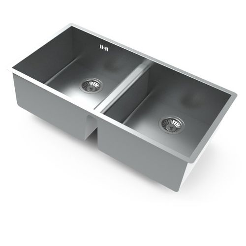 Doppelbeckenspüle - PROFILE L800 D - STEEL TIME SRL - ohne Abtropffläche / Edelstahl / einbaufähig
