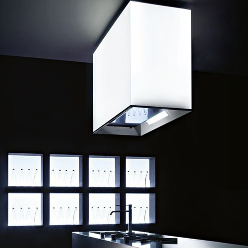 Inseldunstabzug - DRESS LUMINOSA - STEEL TIME SRL - mit integrierter Beleuchtung / originelles Design / weiß