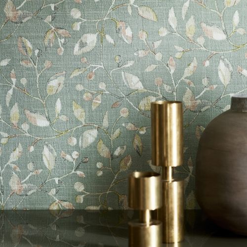 Moderne Tapete - AZZURA  - Jane Churchill - Vinyl / Naturmotiv / Stoffoptik