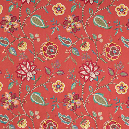 Vorhangstoff - HAVANA   - Jane Churchill - Blumenmotive / Polyester / Baumwolle