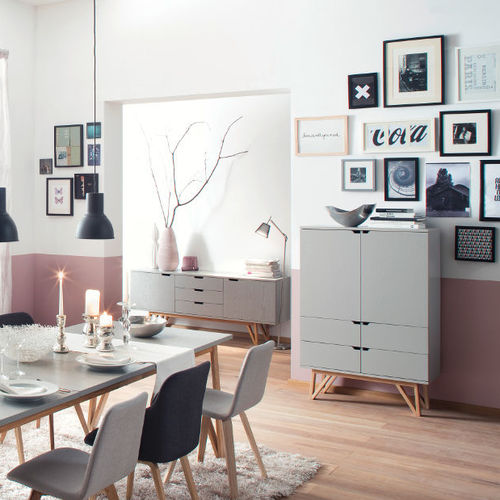 Hohes Sideboard - CROSS : 6976 - Tenzo AB - skandinavisches Design / Eiche / gebeiztes Holz