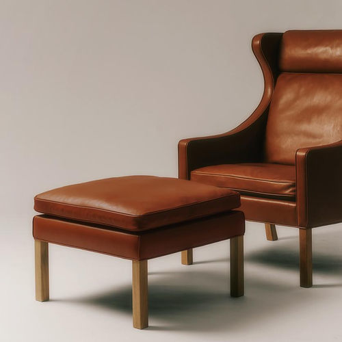 Moderner Fußschemel - 2202 - Fredericia Furniture - Leder / Eiche / Nussbaum