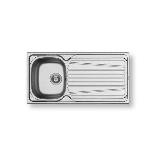 Einbeckenspüle - SPARTA 1B 1D - PYRAMIS Deutschland GmbH - mit Abtropffläche / Edelstahl / einbaufähig