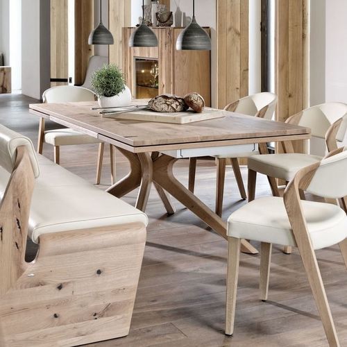 Moderner Esstisch - V-Alpin - Voglauer Möbelwerk Gschwandtner & Zwilling GmbH & Co. KG - Eiche / Gestell aus Eiche / rechteckig