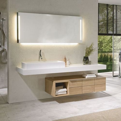 Moderner Badezimmer-Schrank - V-Montana - Voglauer Möbelwerk Gschwandtner & Zwilling GmbH & Co. KG - für Privatgebrauch / Eiche / Glas
