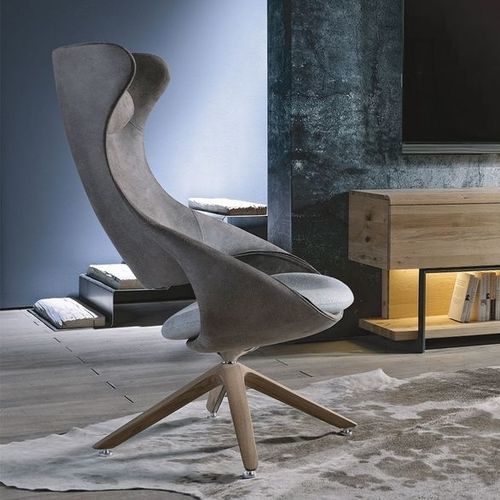 Moderner Relaxsessel - V-Cube - Voglauer Möbelwerk Gschwandtner & Zwilling GmbH & Co. KG - Stoff / Leder / mit neigbarer Rückenlehne