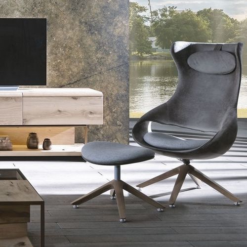 Moderner Fußschemel - V-Cube - Voglauer Möbelwerk Gschwandtner & Zwilling GmbH & Co. KG - Stoff / Leder / für den Innenraum