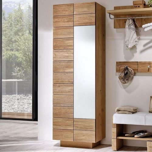 Moderner Kleiderschrank - V-Montana  - Voglauer Möbelwerk Gschwandtner & Zwilling GmbH & Co. KG - Eiche / mit Schwingtür / weiß