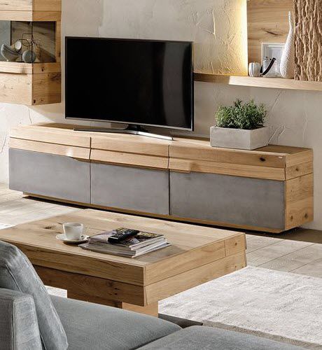 Modernes Fernsehmöbel - V-Organo - Voglauer Möbelwerk Gschwandtner & Zwilling GmbH & Co. KG - lowboard / mit 3 Türen / Eiche