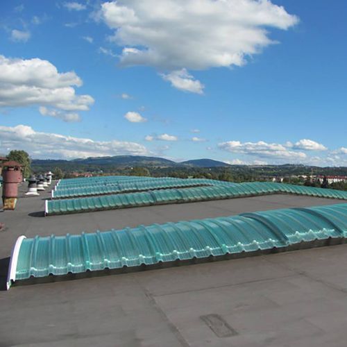 Kunststoffdach - CINTRALUX PRV COOLGREEN - SKYLUX - Well / gebogen / mit UV-Schutz