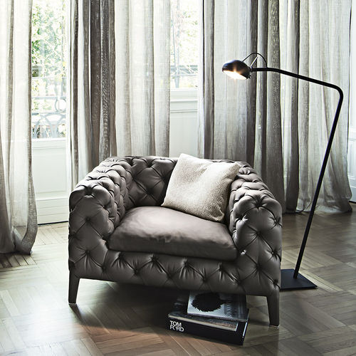 Chesterfield-Sessel - WINDSOR - arketipo - Samt / Baumwolle / mit abnehmbarem Kissen