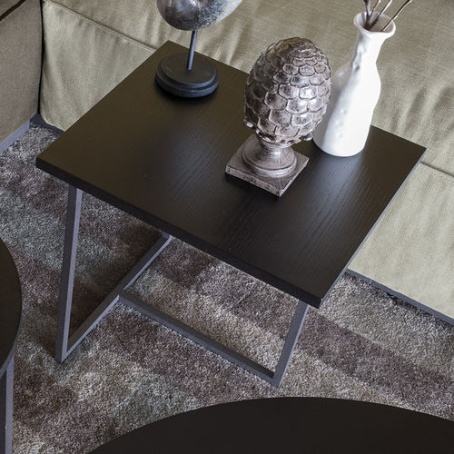 Moderner Beistelltisch - ARMONIA - arketipo - Holzfurnier / Metall / rund