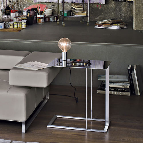 Moderner Beistelltisch - LOFT - arketipo - Edelstahl / polierter Edelstahl / rechteckig