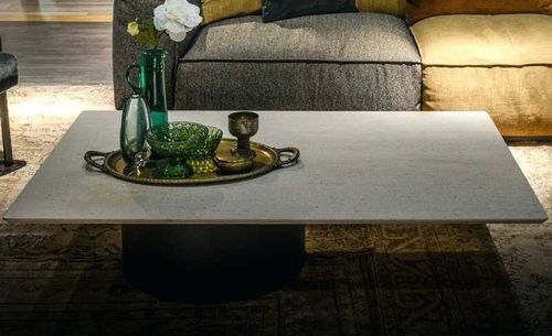 Moderner Couchtisch - PETRA - arketipo - Metall / Marmor / Sandstein