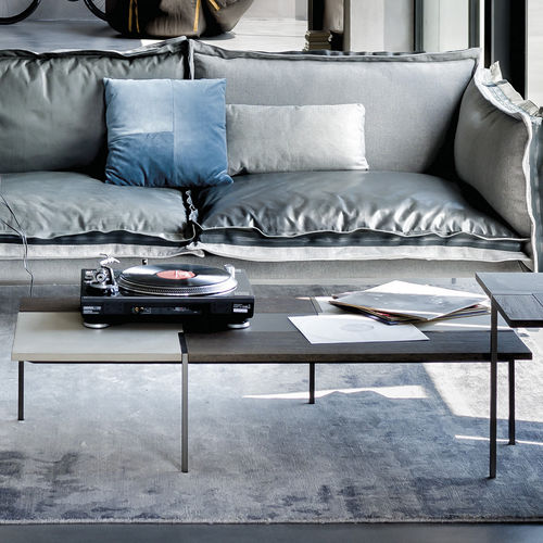 Moderner Couchtisch - STIJL - arketipo - Holzfurnier / Kristall / Metall