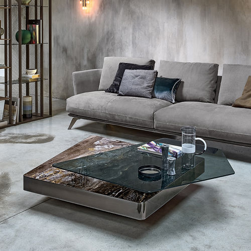 Moderner Couchtisch - FINAL CUT - arketipo - Glas / Metall / Marmor
