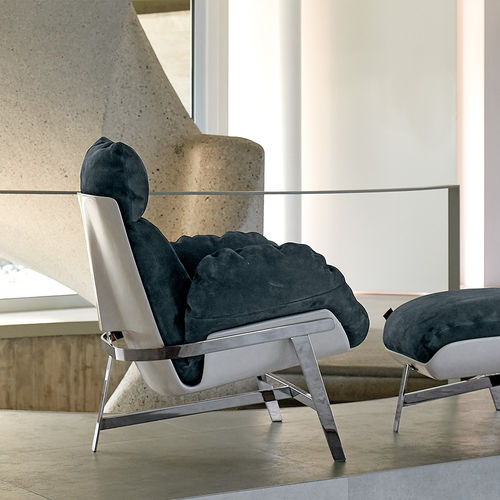 Moderner Sessel - JUPITER LITE - arketipo - Baumwolle / Leder / Metall