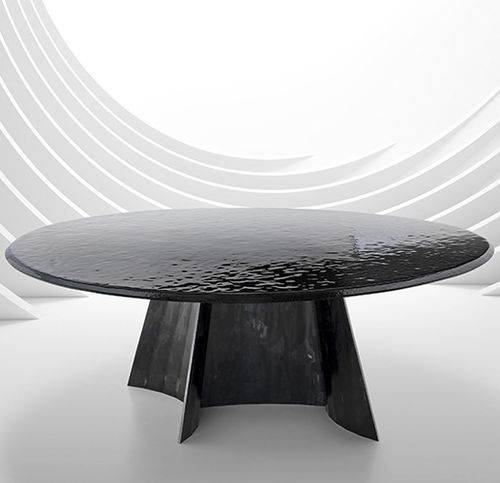 Moderner Tisch - AVALON - arketipo - Hartglas / Marmor / Gestell aus Metall