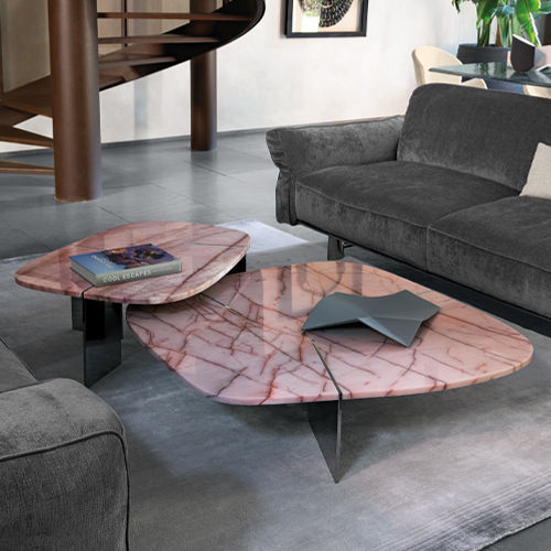 Moderner Couchtisch - RUMORS - arketipo - Marmor / Quarz / Gestell aus Messing