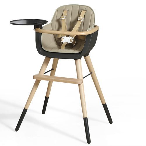 Standard-Hochstuhl - OVO LUXE TIMBER - micuna - Buche / PE / Stoff